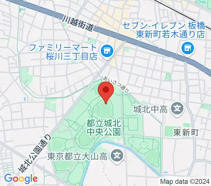 城北中央公園野球場の地図