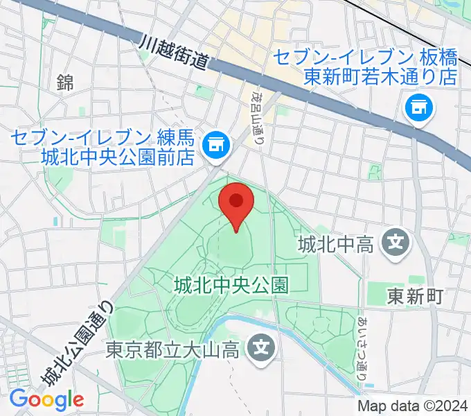 城北中央公園野球場の地図