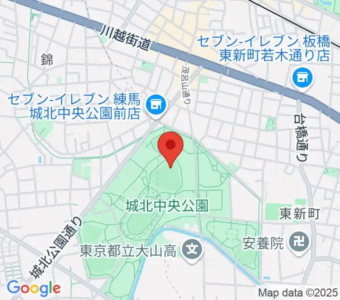 城北中央公園野球場の地図