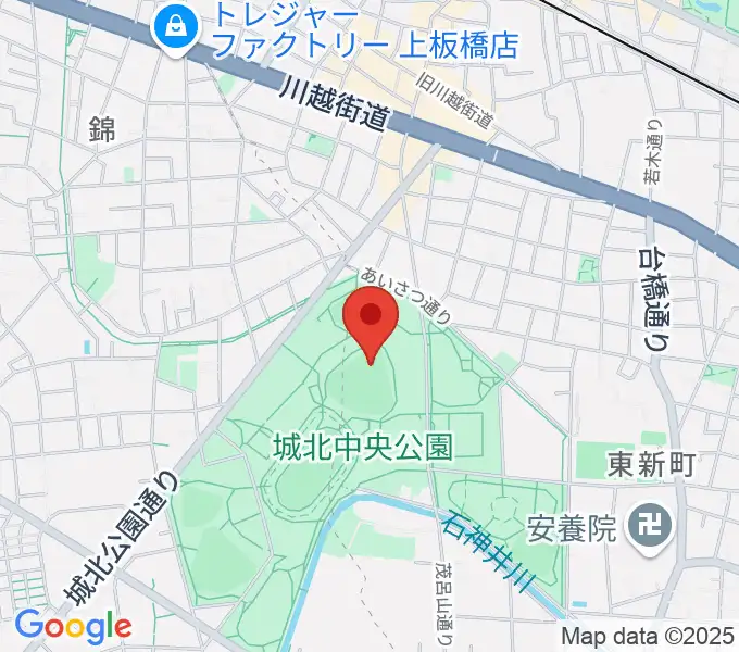 城北中央公園野球場の地図