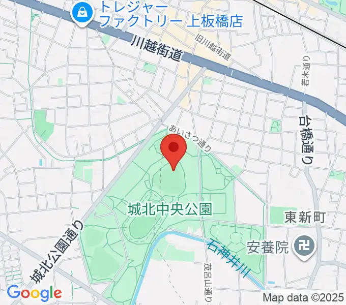 城北中央公園野球場の地図