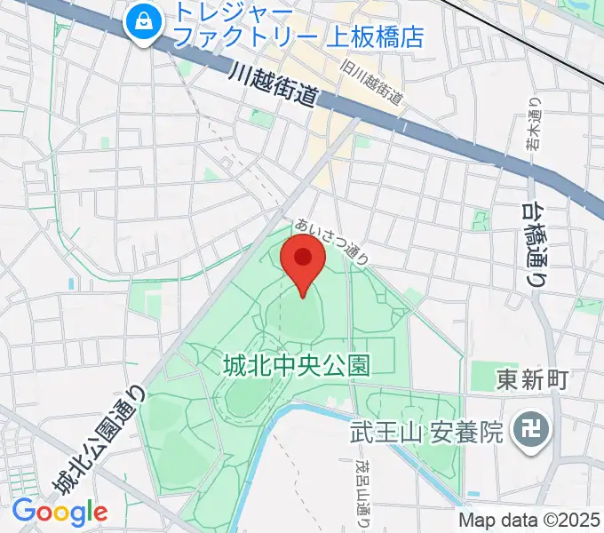 城北中央公園野球場の地図