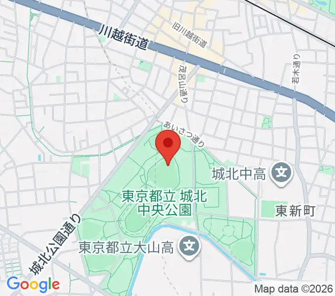 城北中央公園野球場の地図