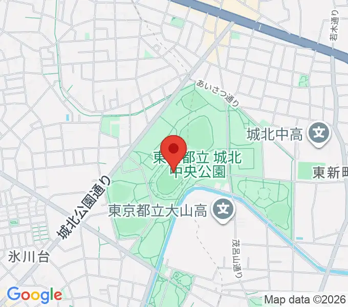 城北中央公園陸上競技場の地図