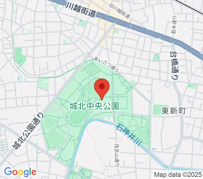 城北中央公園多目的広場の地図