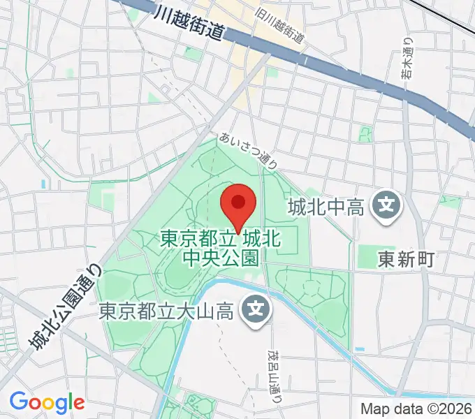 城北中央公園多目的広場の地図