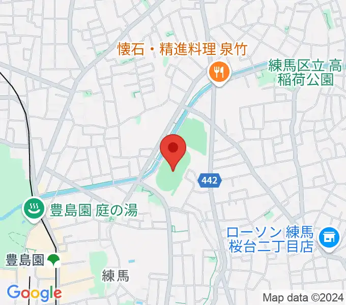 練馬総合運動場公園陸上競技場の地図