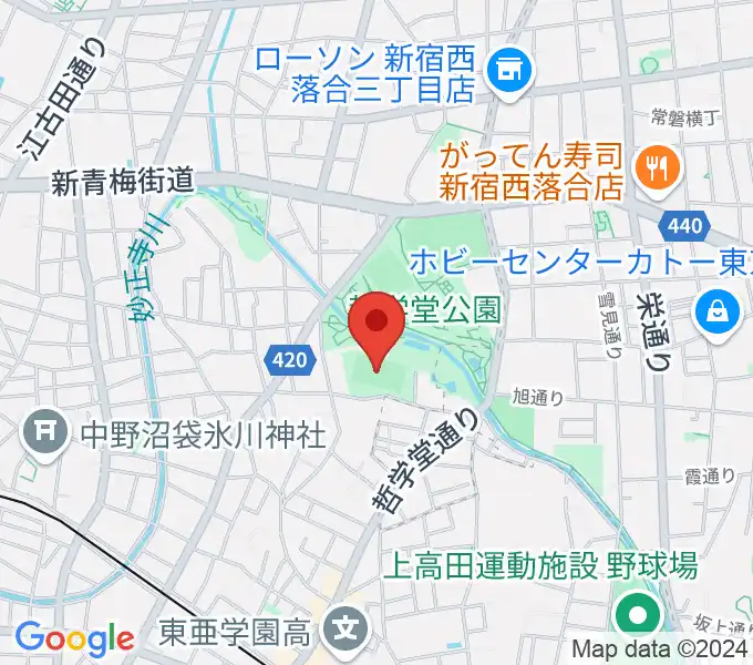 妙正寺川公園運動広場の地図