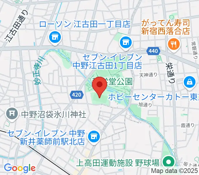 妙正寺川公園運動広場の地図