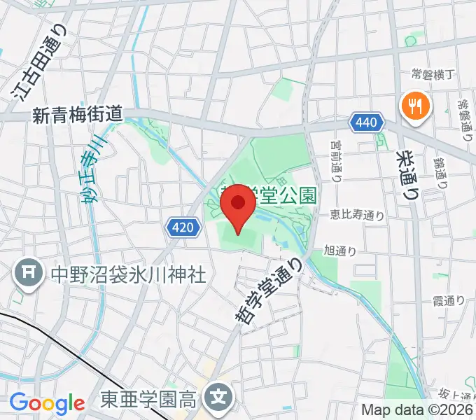 妙正寺川公園運動広場の地図