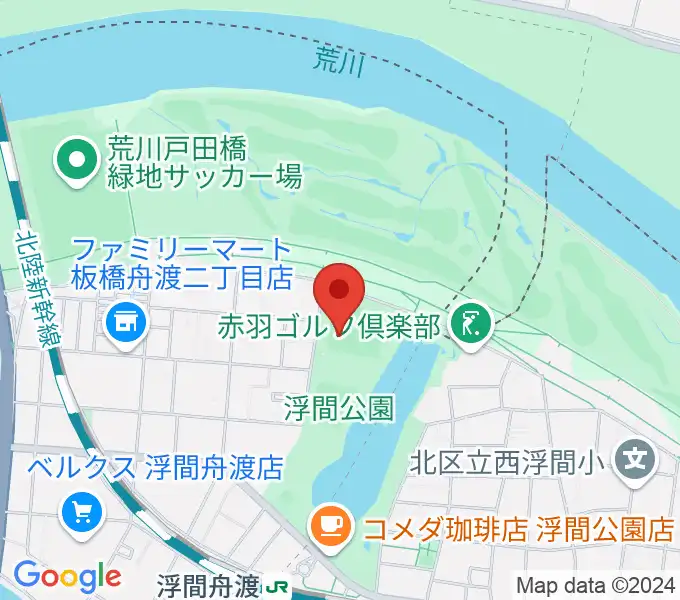 浮間公園野球場の地図