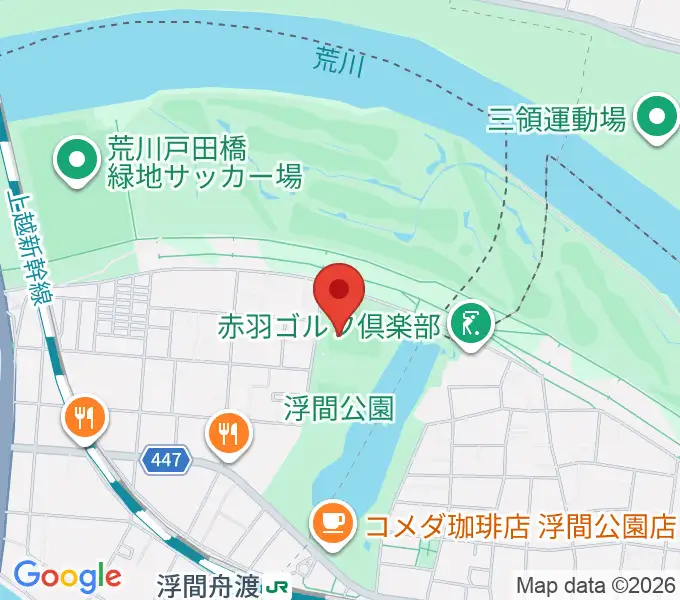 浮間公園野球場の地図