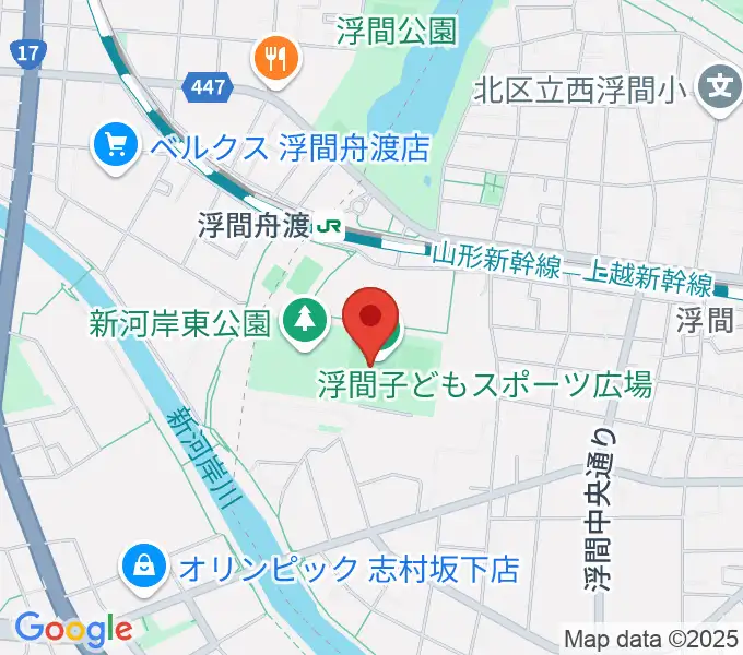 浮間子どもスポーツ広場野球場の地図