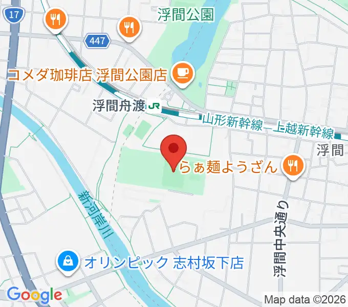 浮間子どもスポーツ広場野球場の地図