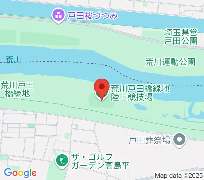 荒川戸田橋陸上競技場の地図