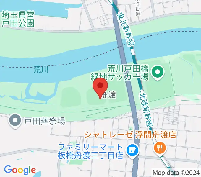 荒川戸田橋野球場の地図