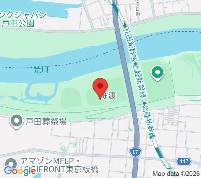 荒川戸田橋野球場の地図