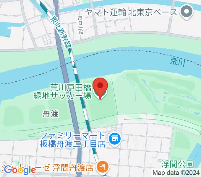 荒川戸田橋サッカー場の地図