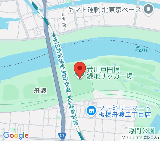 荒川戸田橋サッカー場の地図