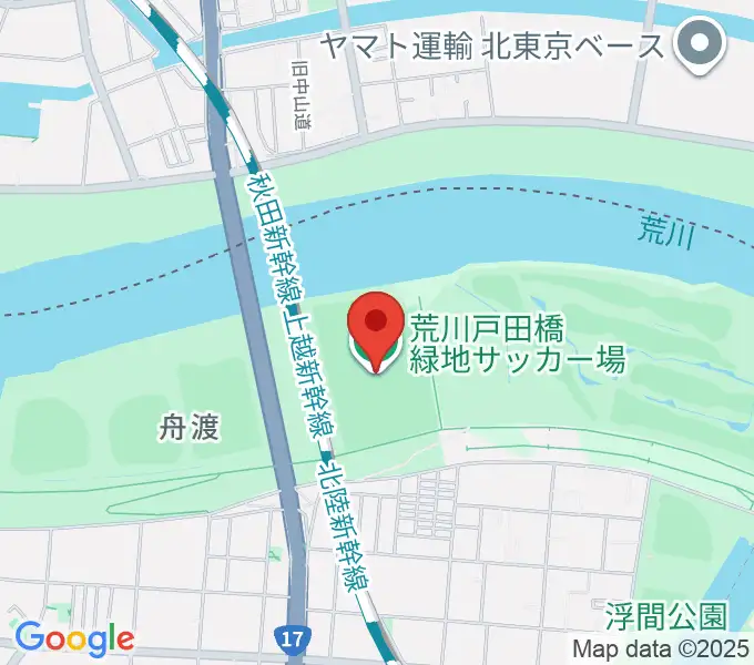 荒川戸田橋サッカー場の地図