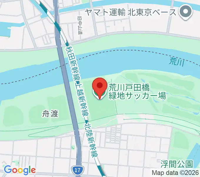 荒川戸田橋サッカー場の地図