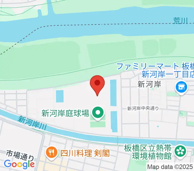 新河岸陸上競技場の地図