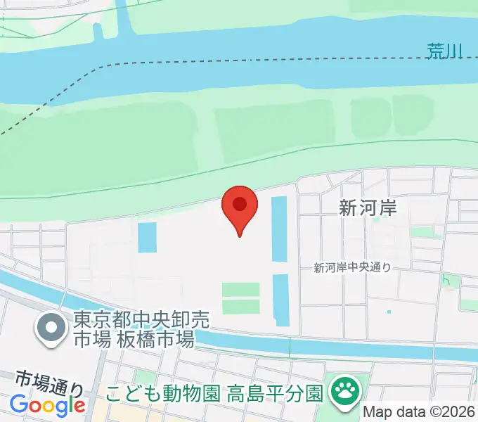 新河岸陸上競技場の地図