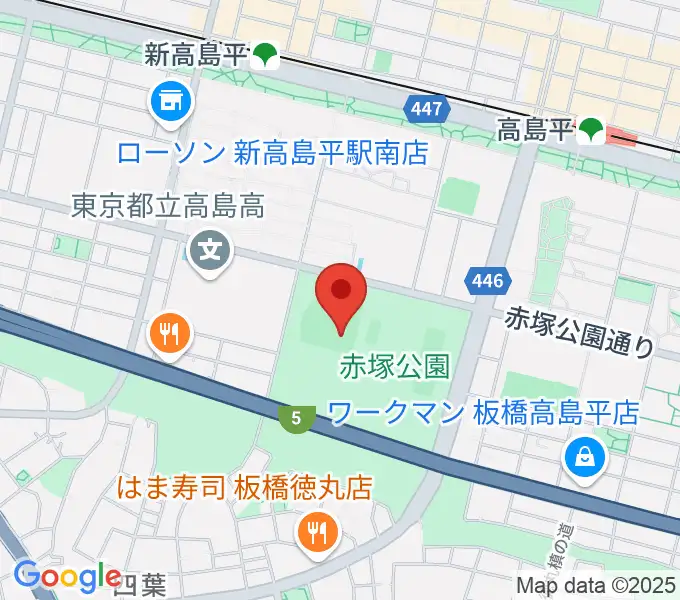 赤塚公園野球場の地図