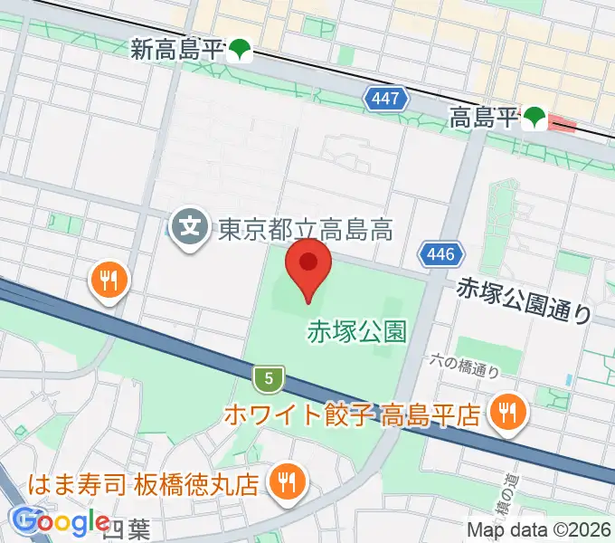 赤塚公園野球場の地図