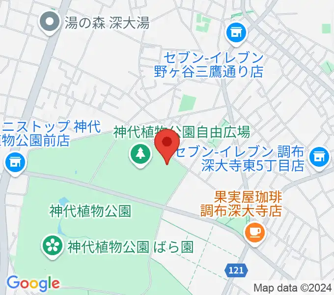 調布市総合体育館の地図