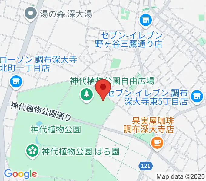 調布市総合体育館の地図