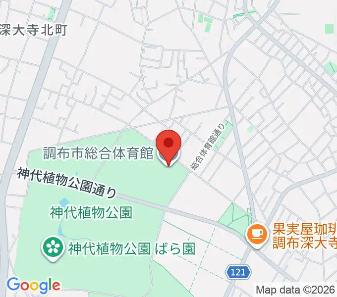 調布市総合体育館の地図