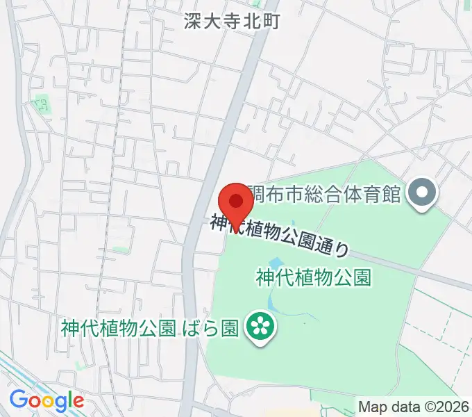 神代植物公園の地図