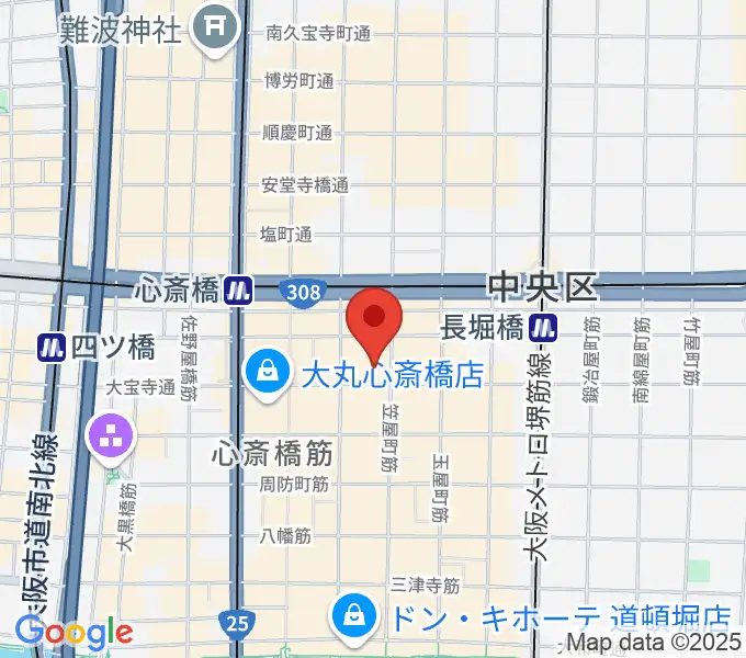ベースオントップ東心斎橋店の地図