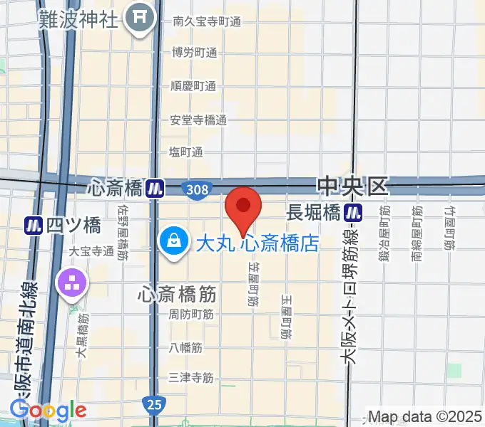 ベースオントップ東心斎橋店の地図