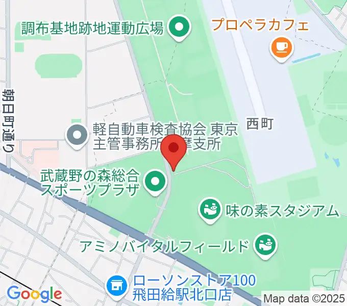 ミズノフットサルプラザ調布の地図