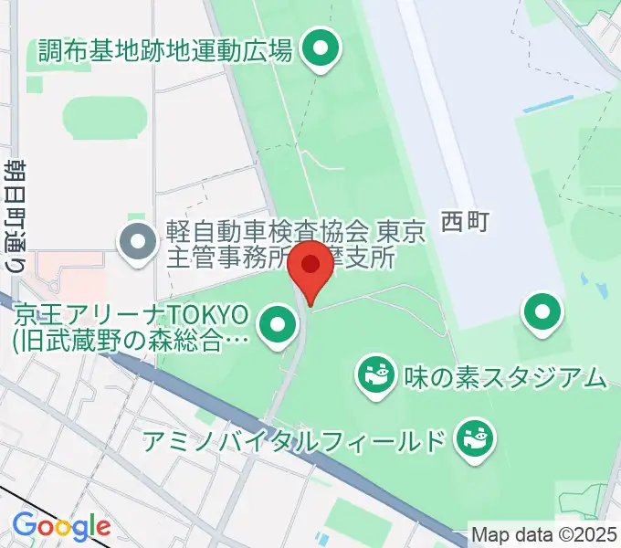 ミズノフットサルプラザ調布の地図