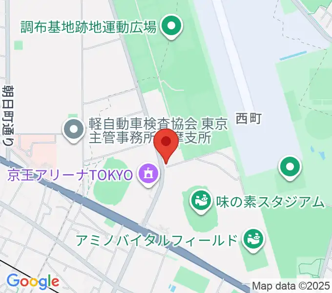 ミズノフットサルプラザ調布の地図