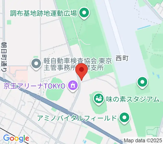 ミズノフットサルプラザ調布の地図