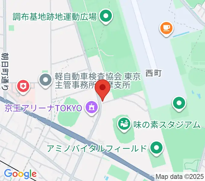 ミズノフットサルプラザ調布の地図