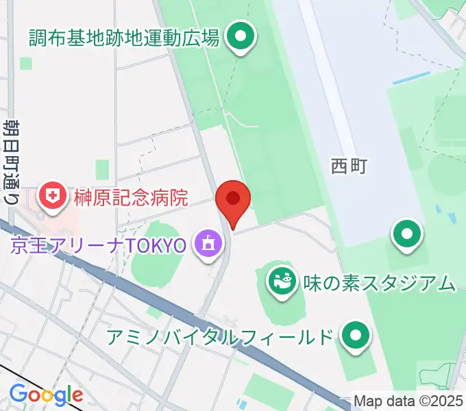 ミズノフットサルプラザ調布の地図