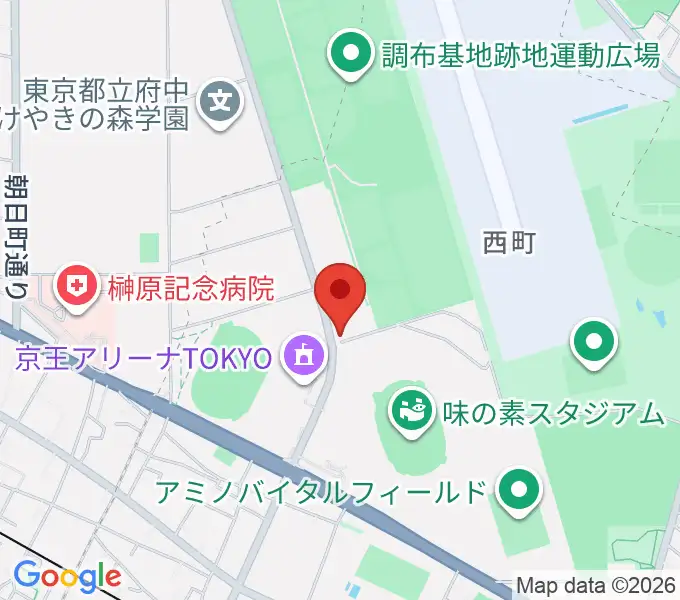 ミズノフットサルプラザ調布の地図