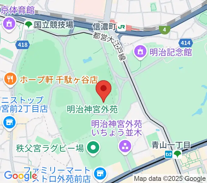 明治神宮外苑軟式球場の地図