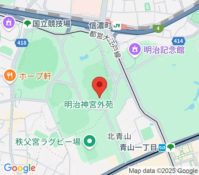 明治神宮外苑軟式球場の地図