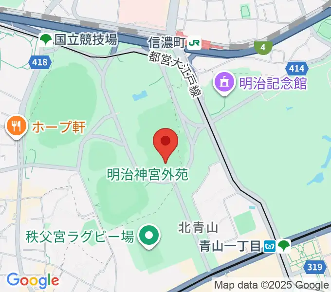 明治神宮外苑軟式球場の地図
