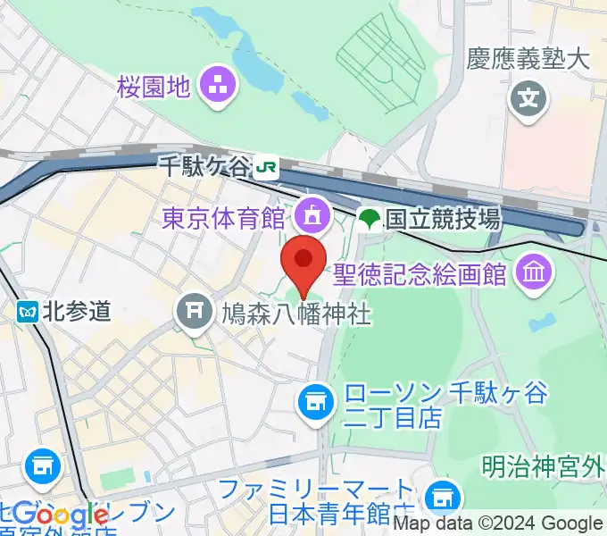 東京体育館フットサルコートの地図