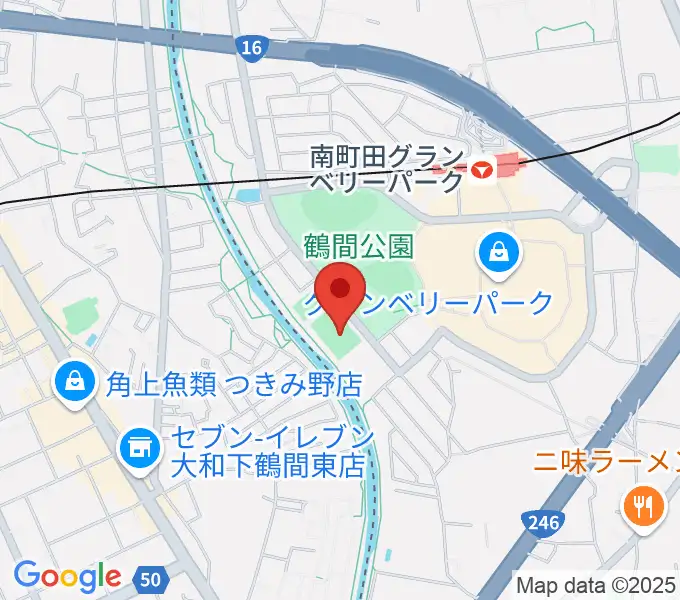 鶴間公園グラウンドの地図