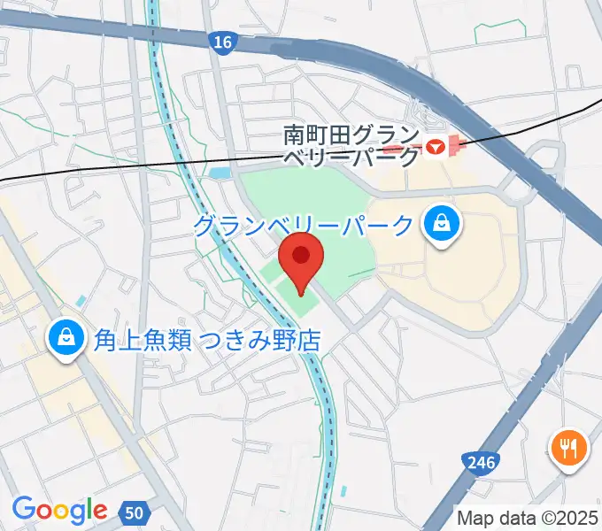 鶴間公園グラウンドの地図