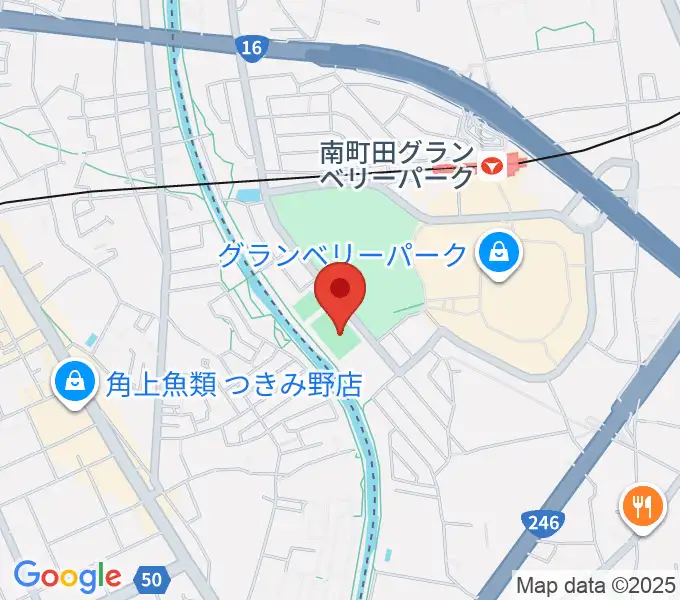 鶴間公園グラウンドの地図