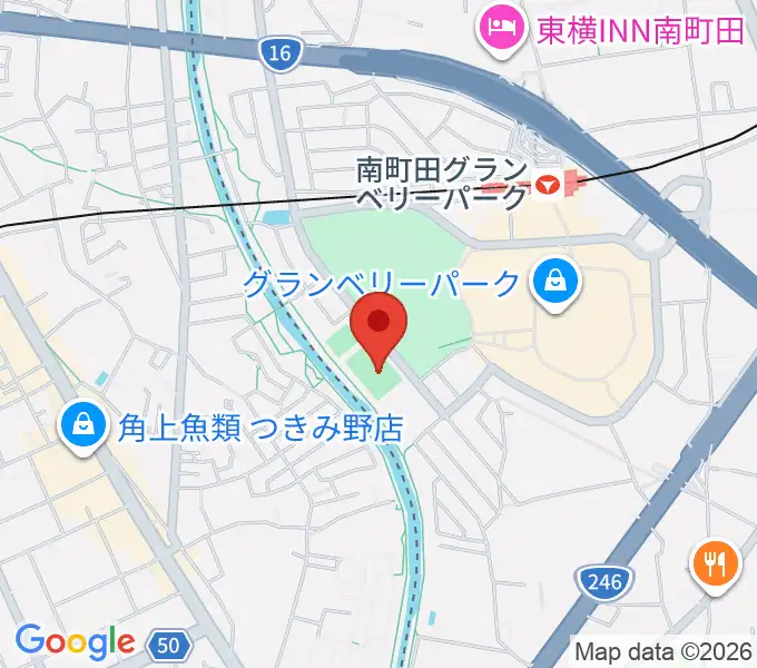 鶴間公園グラウンドの地図